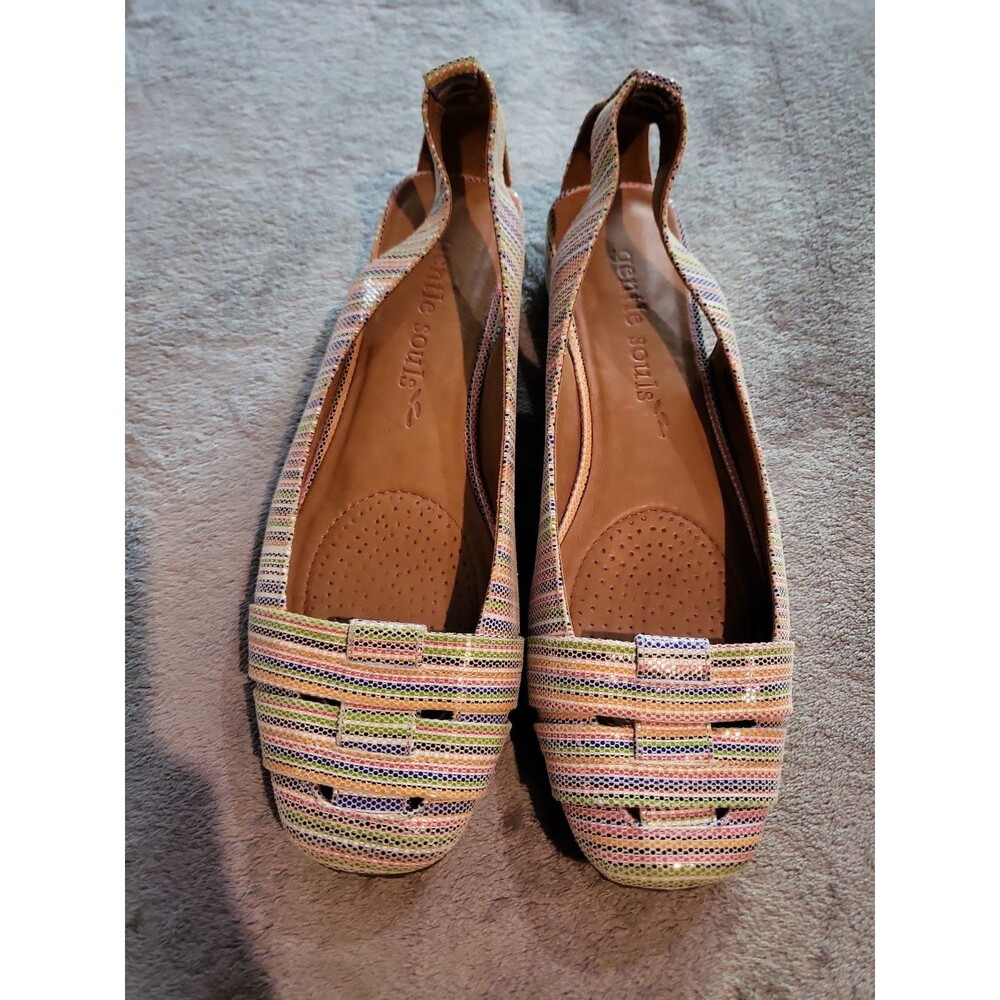 Kenneth Cole Gentle Souls Leather Shoes Stripe Size 10 Multicolors